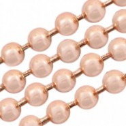 Metalen Bolletjes ketting 3mm Rosé goud